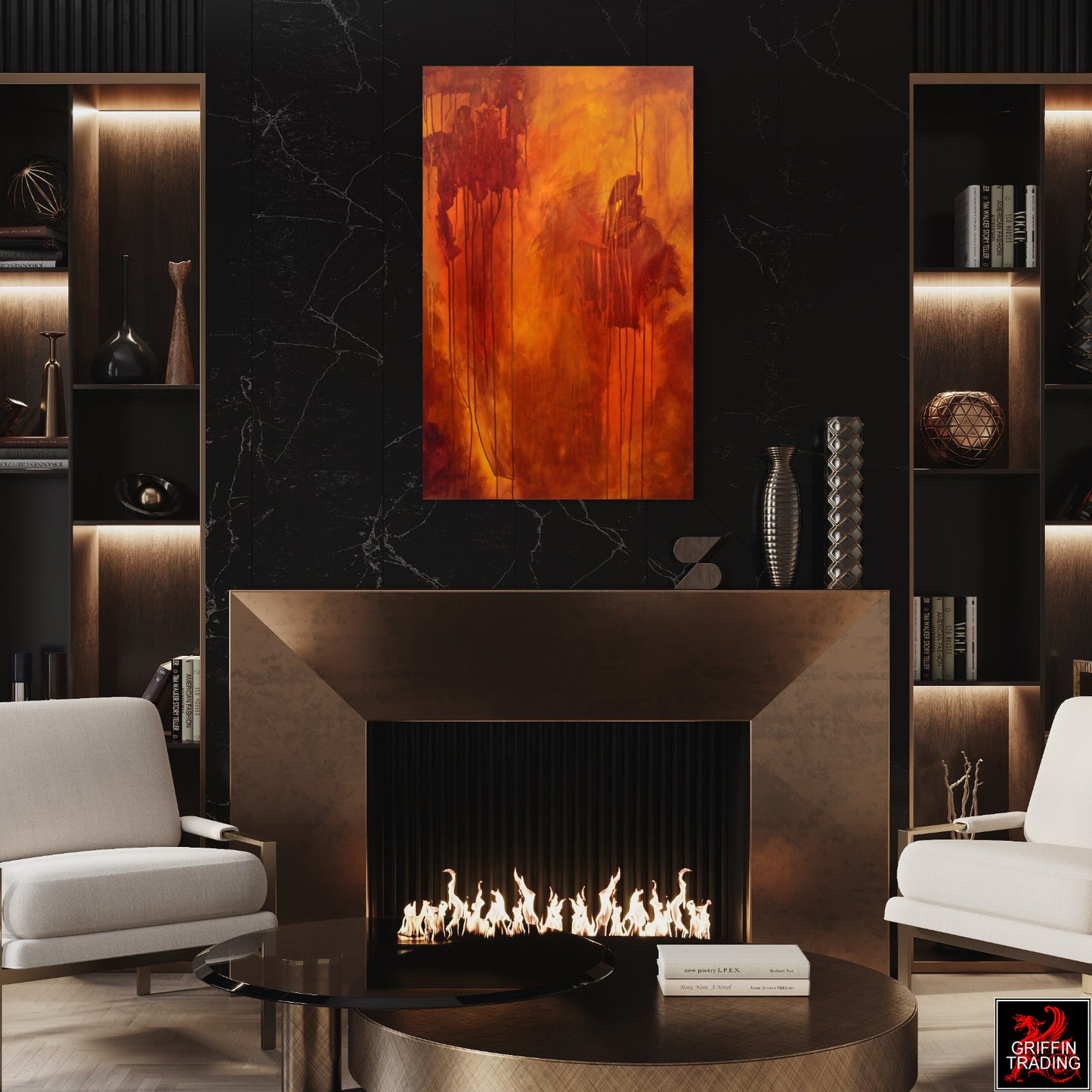 LUMINOUS SEA - A Fiery Rich Abstract Painting