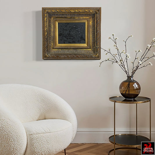 Black On Black Textured Abstract Painting