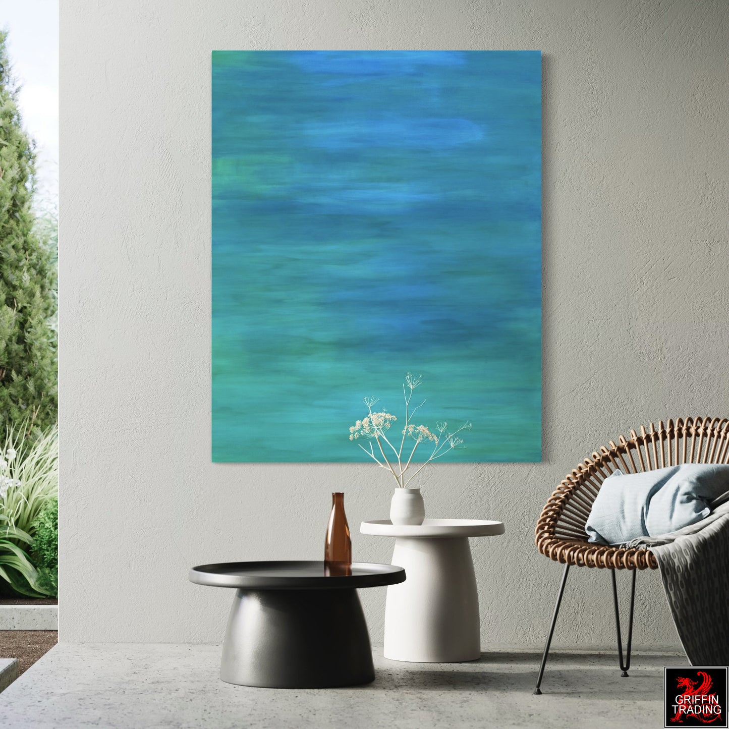 TRANQUILITY - Immersive Blue And Green Abstract Painting