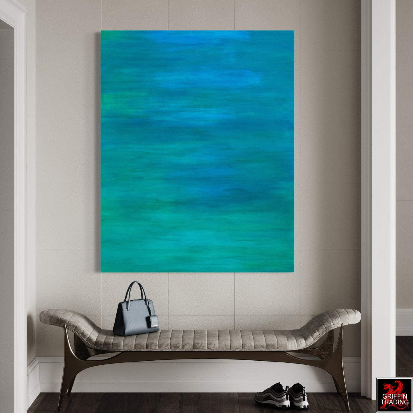 TRANQUILITY - Immersive Blue And Green Abstract Painting